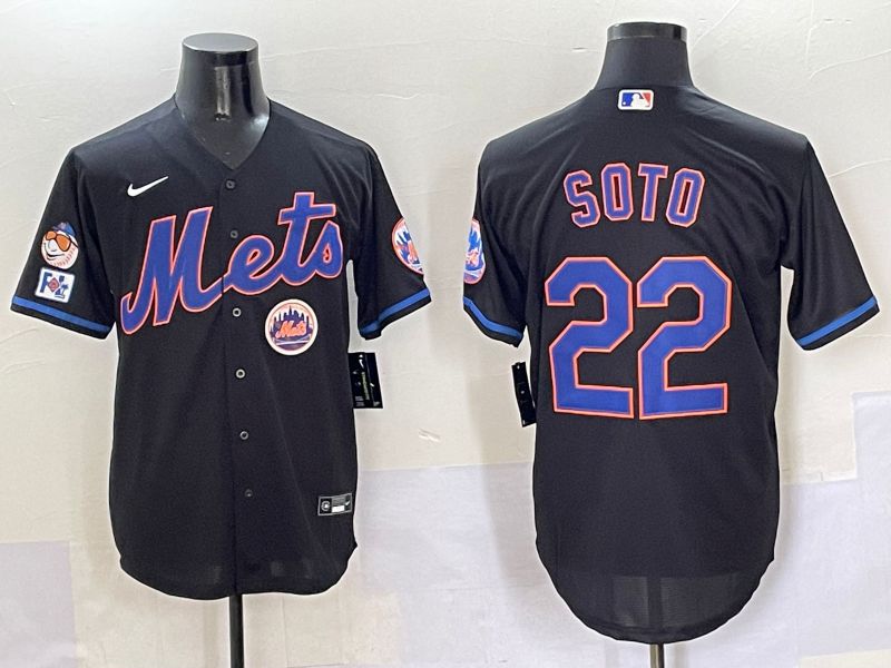 Men New York Mets #22 Soto Black Game 2025 Nike MLB Jersey style 5041